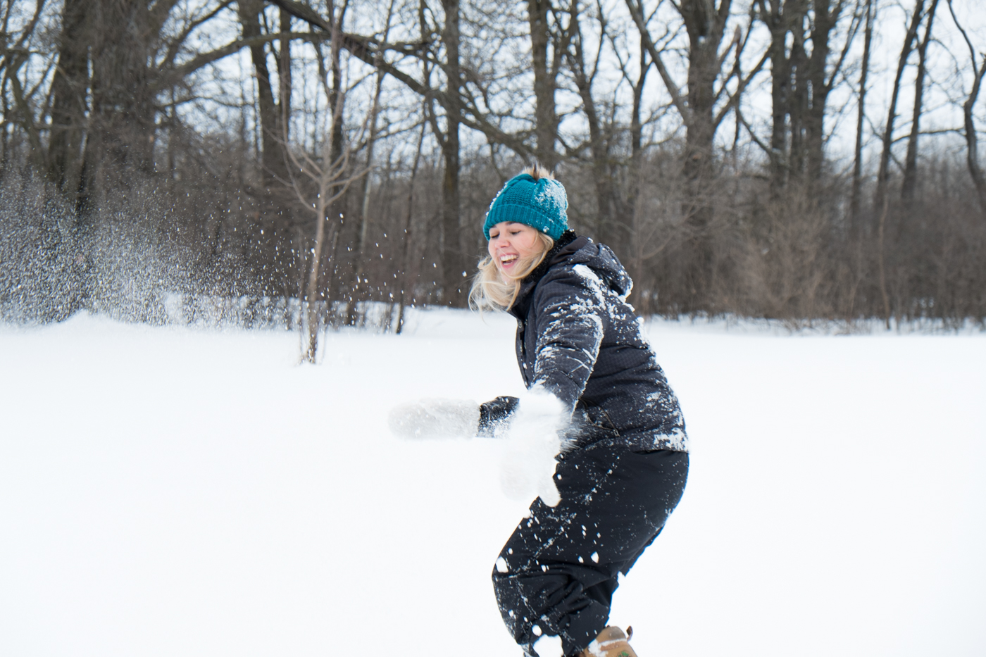 Debora Dahl playing in the snow