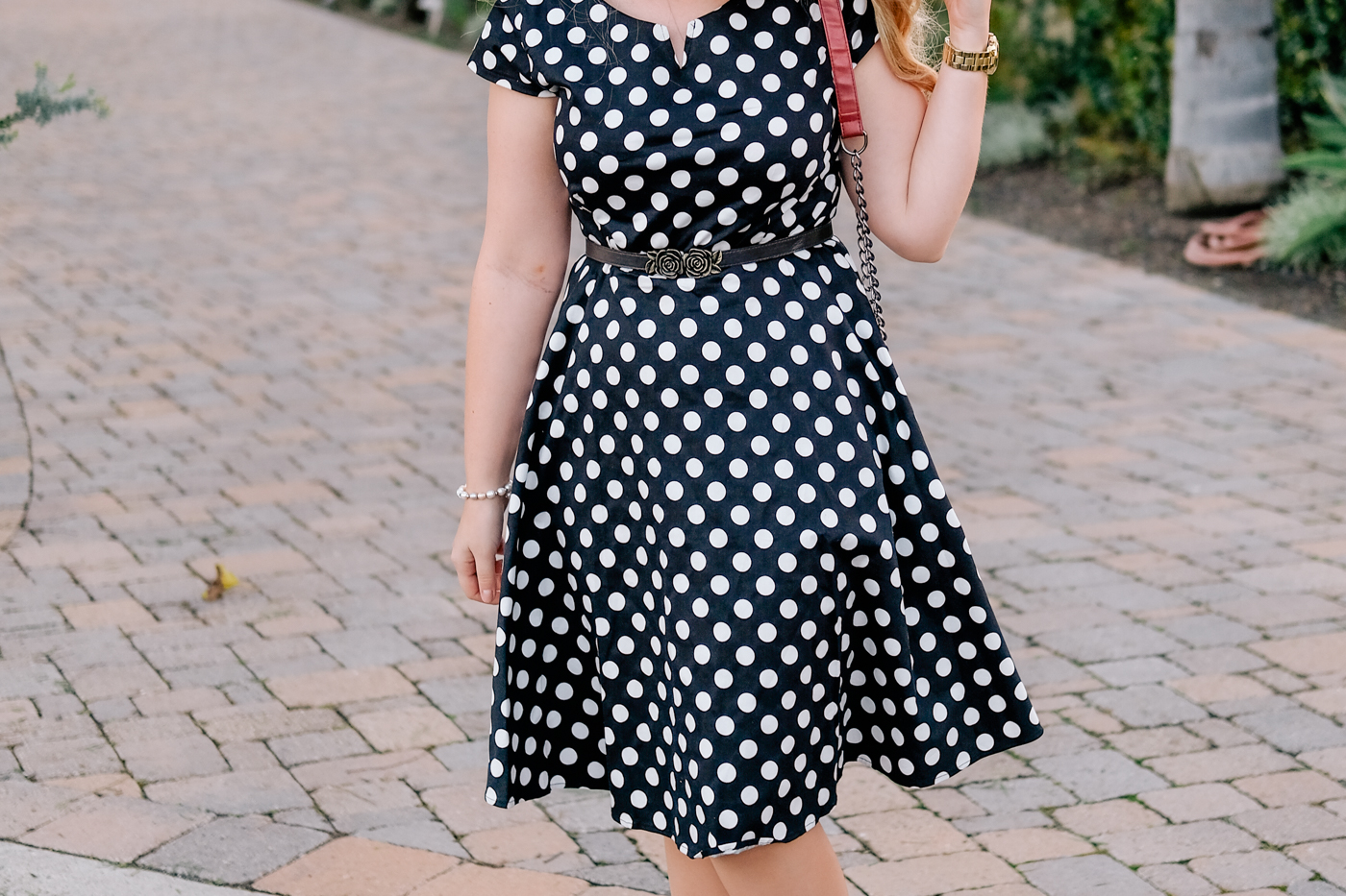 Debora Dahl black polka dot dress