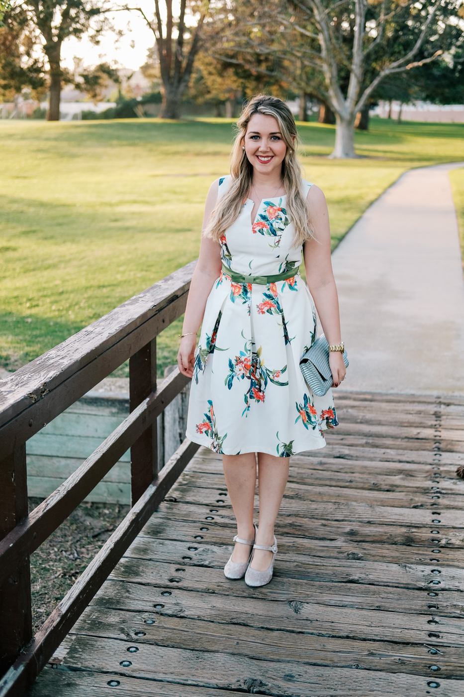 Debora Dahl, white floral dress