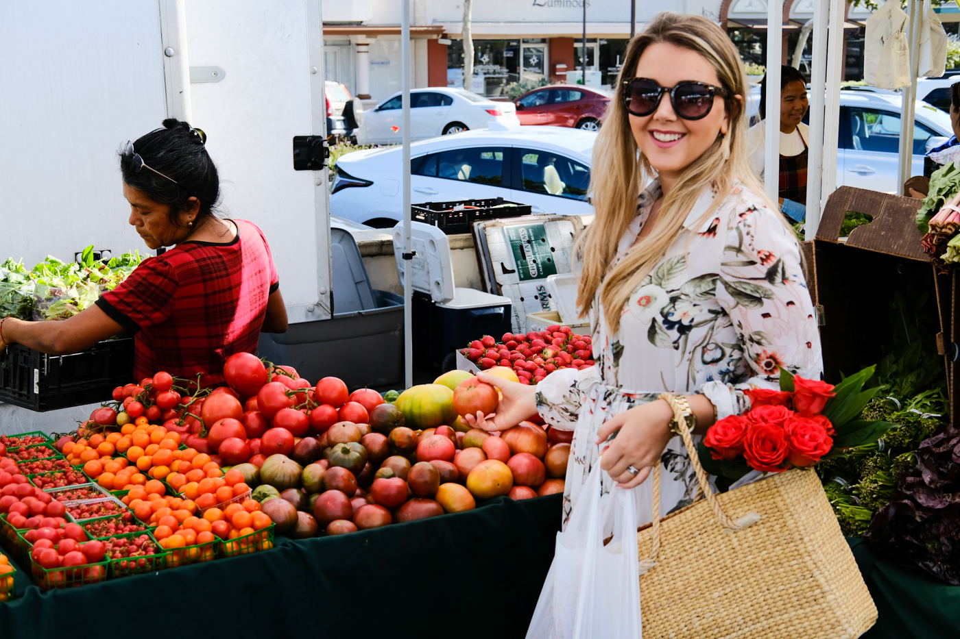 Debora Dahl, shirt dress, farmers market