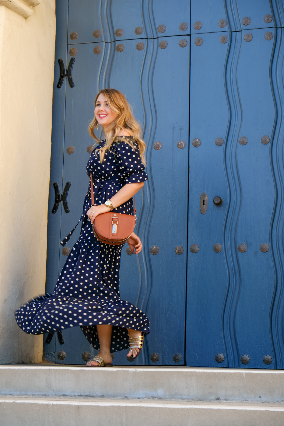 Debora Dahl, maxi polka dot dress Shein