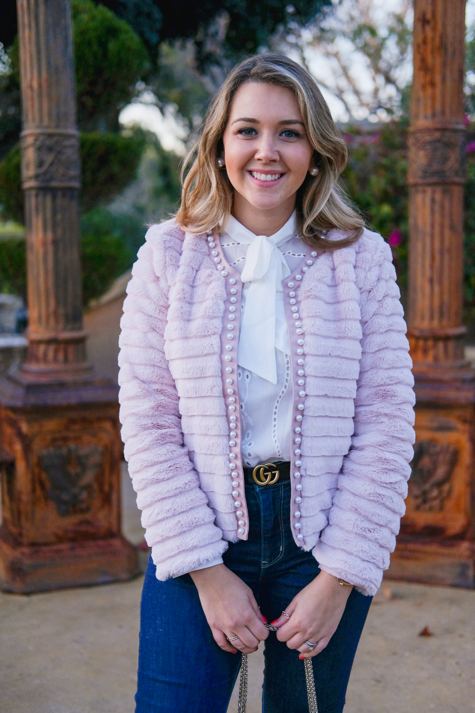 Debora Dahl, fur pink jacket - Shein -winter style